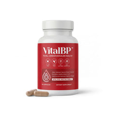 VitalBP bottle on shelf showing daily circulation support.
