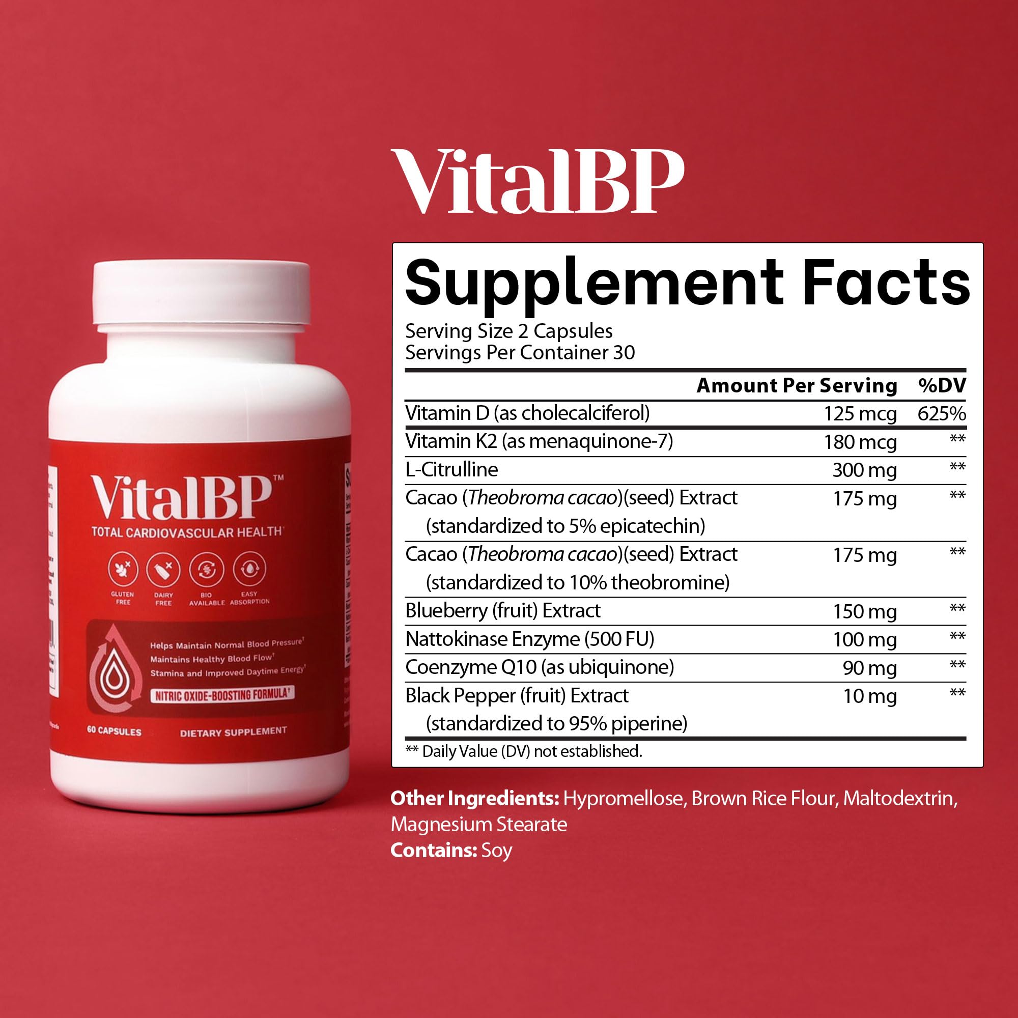 VitalBP packaging showcases 60 capsules for ongoing use.