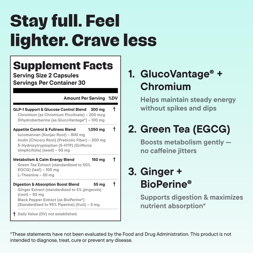 VitalForm GLP-1 packaging foil image emphasizing vegan, weight management ingredients.