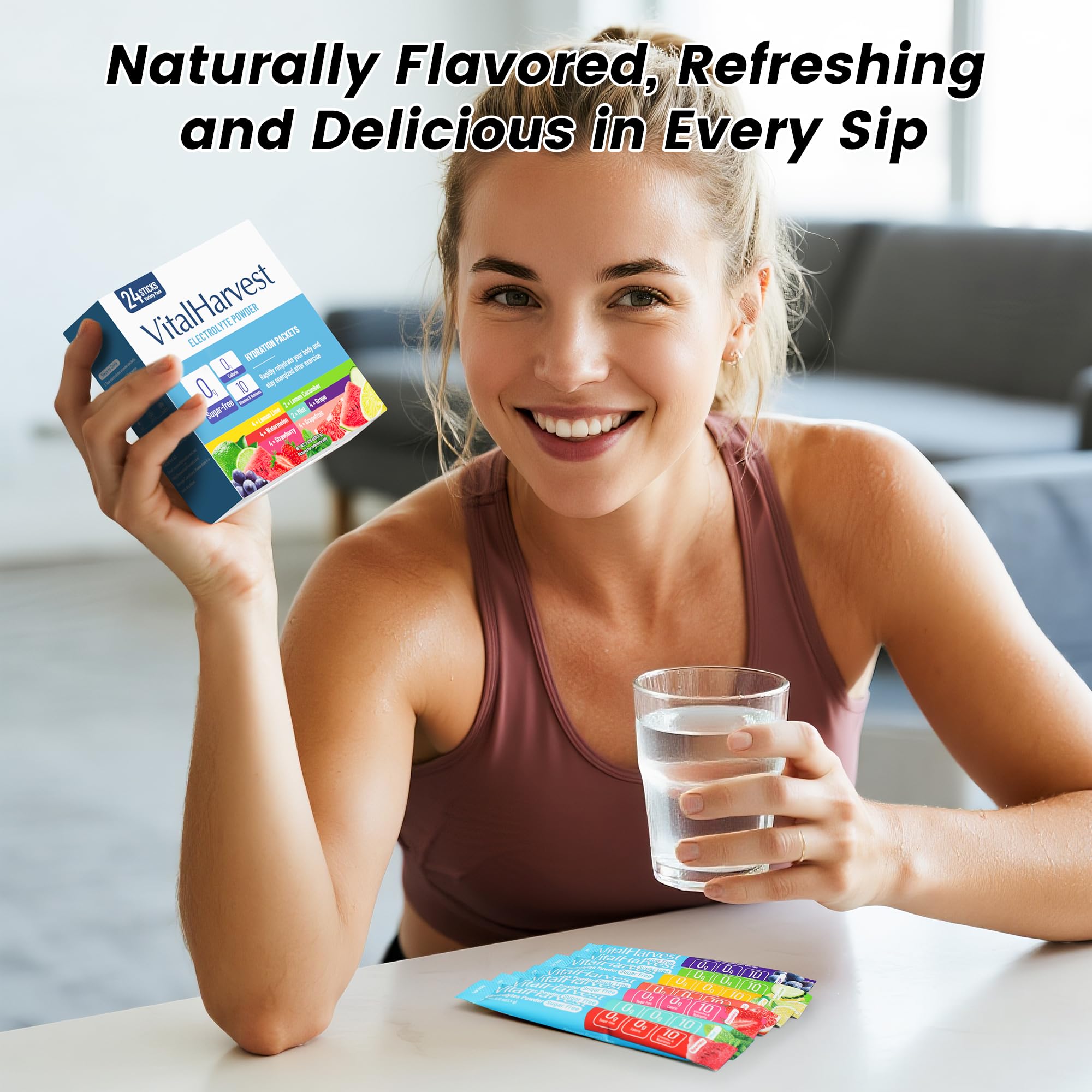 VitalHarvest Grape electrolyte packet provides refreshing hydration for daily activities