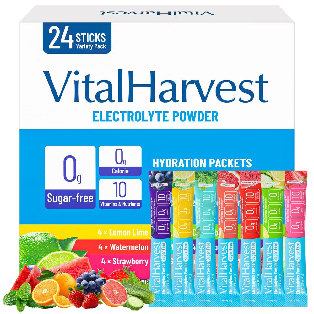 VitalHarvest Lemon Lime electrolyte packet for fast hydration during workouts