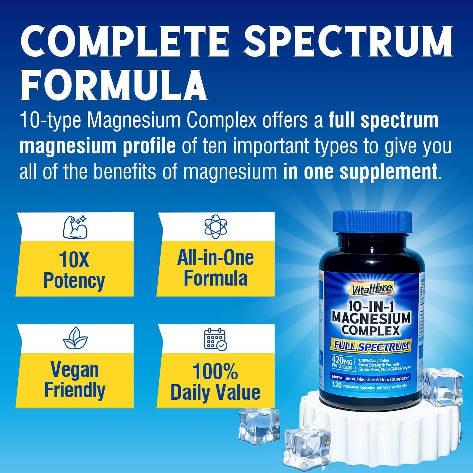 Vitalibre vegetarian-friendly magnesium supplement capsules emphasize plant-based formulation.