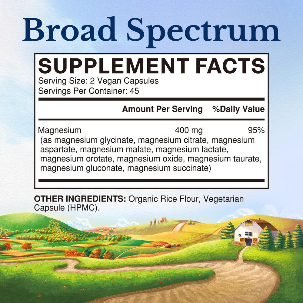 Vitalitown magnesium capsules close-up showing highly bioavailable forms.