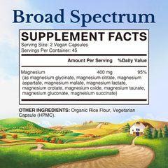 Vitalitown magnesium capsules close-up showing highly bioavailable forms.