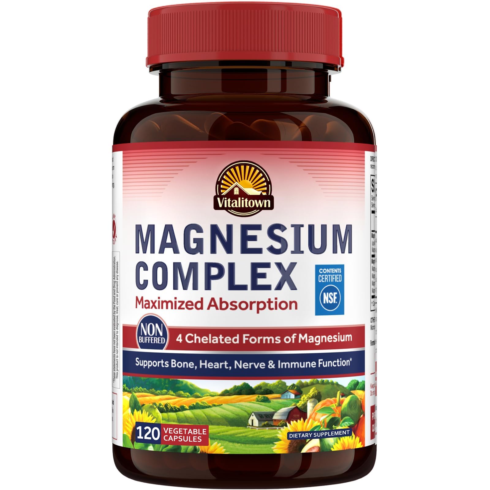 VITALITOWN Magnesium Complex bottle front for daily wellness and trust