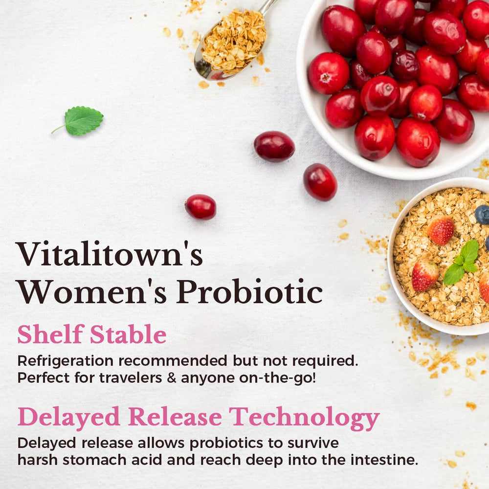 Vitalitown Probiotics capsule with digestive enzymes close-up for digestion support.