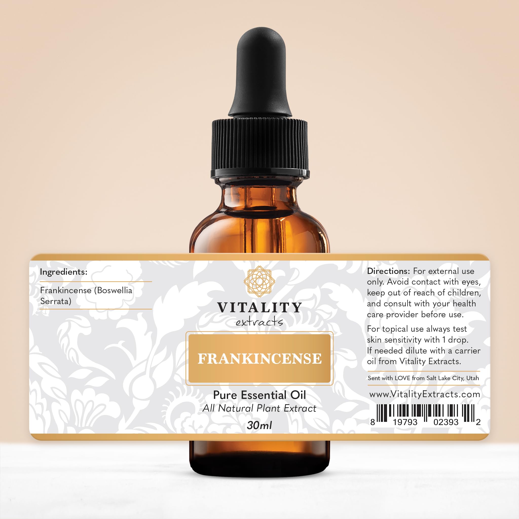 Vitality Frankincense aroma close-up to evoke warmth and calm.