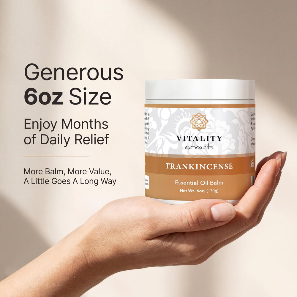 Vitality Frankincense Balm with olive oil and beeswax for nourishment