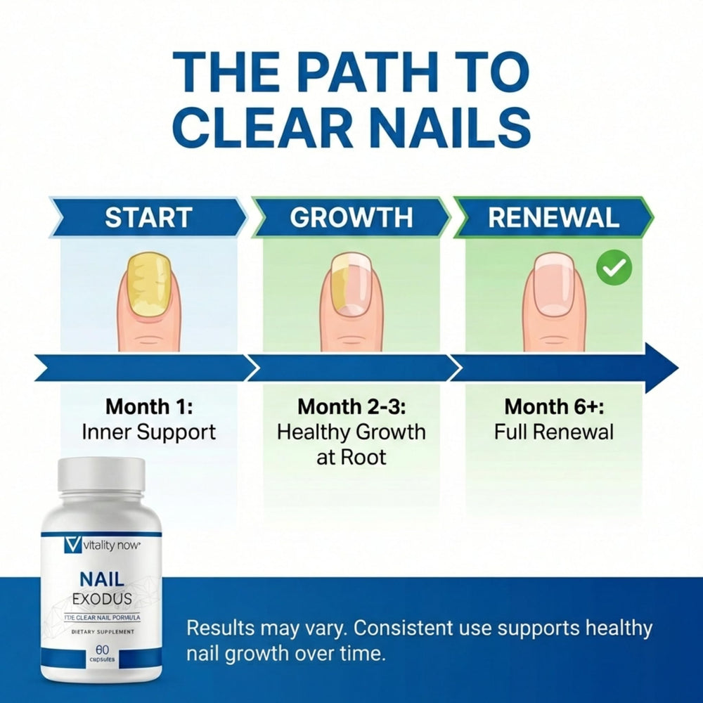 Vitality Now Nail Exodus feet application concept with routine use