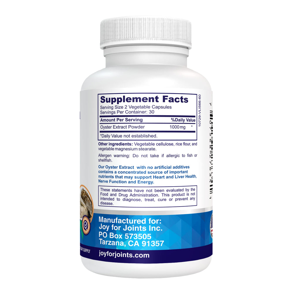 Vitality Span Oyster Extract capsules close-up, emphasizing purity