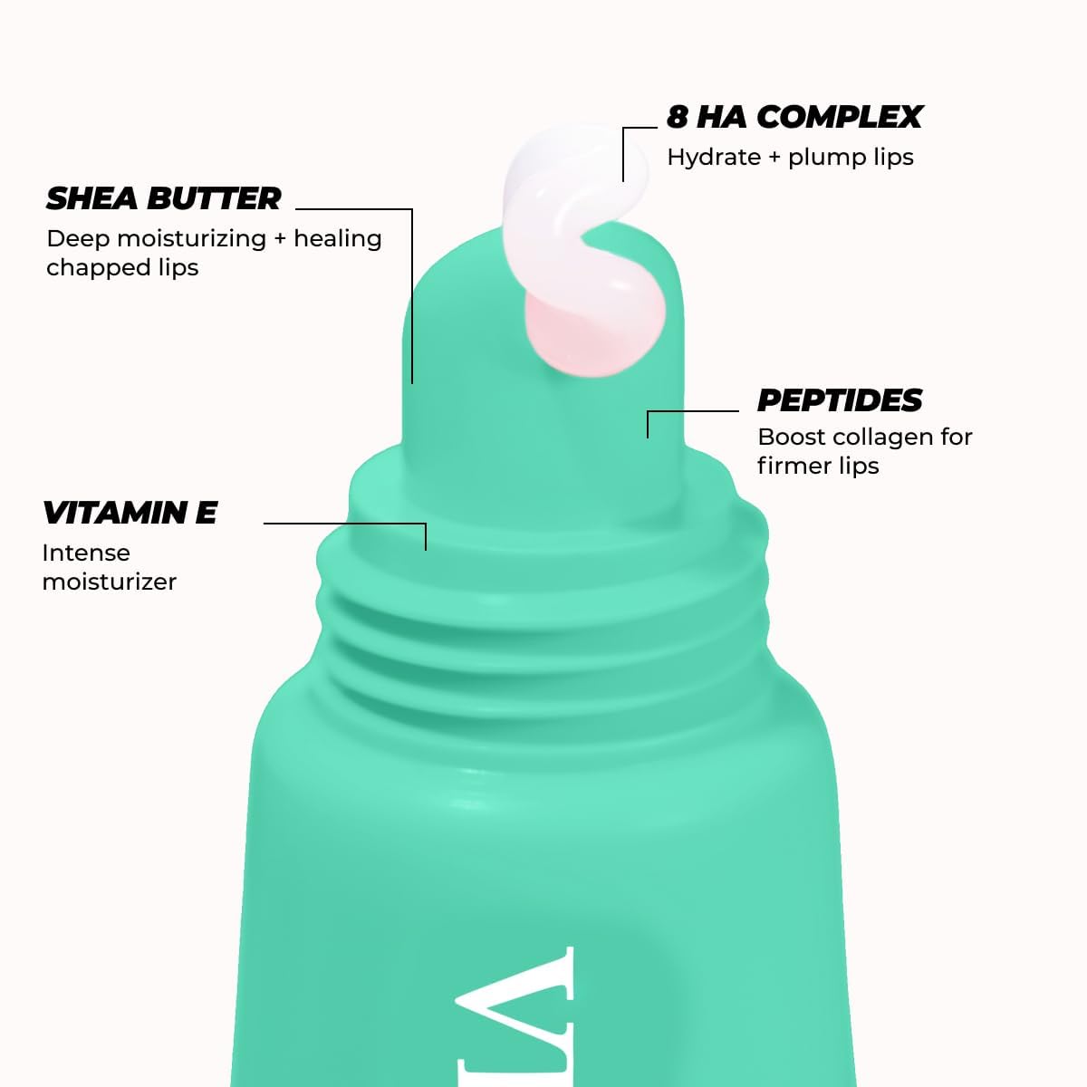 Vitamasques Lip Butter Balm lip swatch in light mint tint