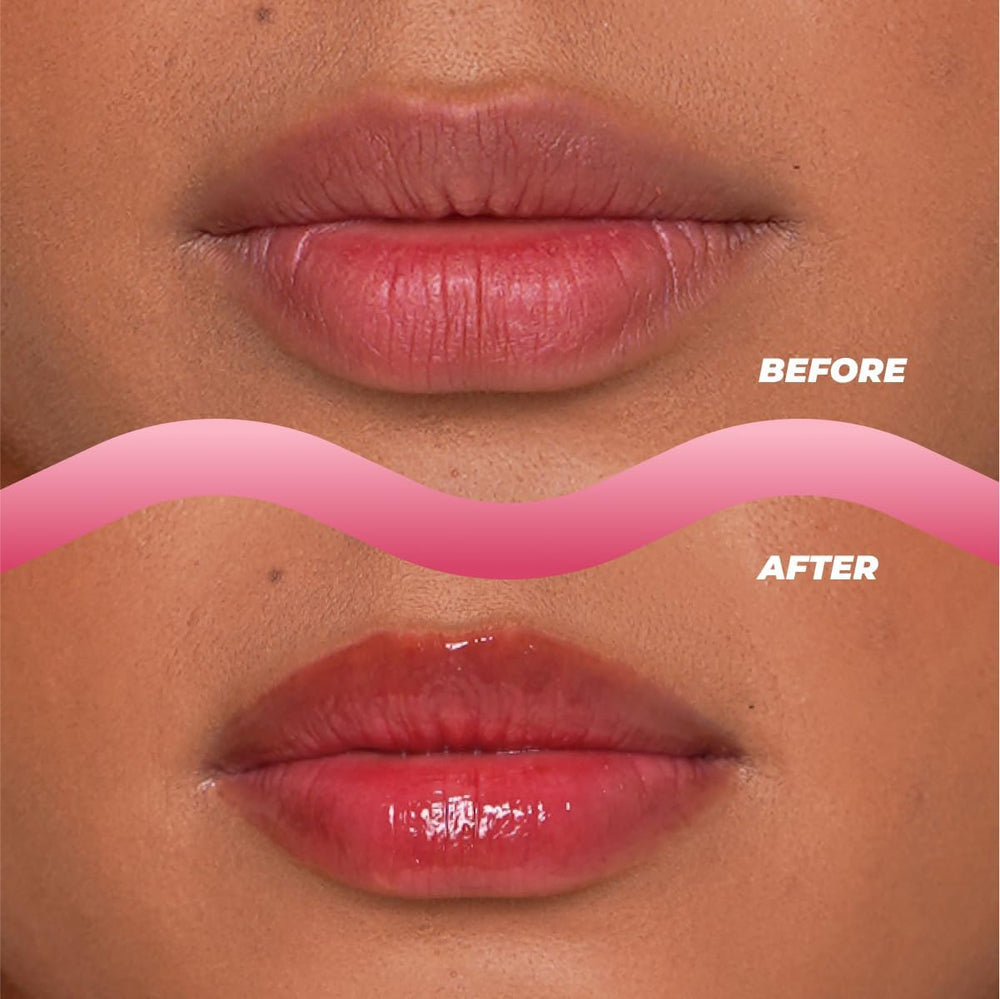 Vitamasques Lip Butter Balm Strawberry texture swatch showing smooth, nourishing application.