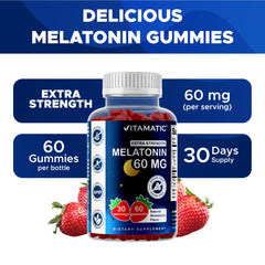 Vitamatic allergen-free melatonin gummies free from soy, yeast, wheat, and egg
