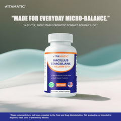 Vitamatic Bacillus Coagulans with prebiotic inulin powder for potential gut support