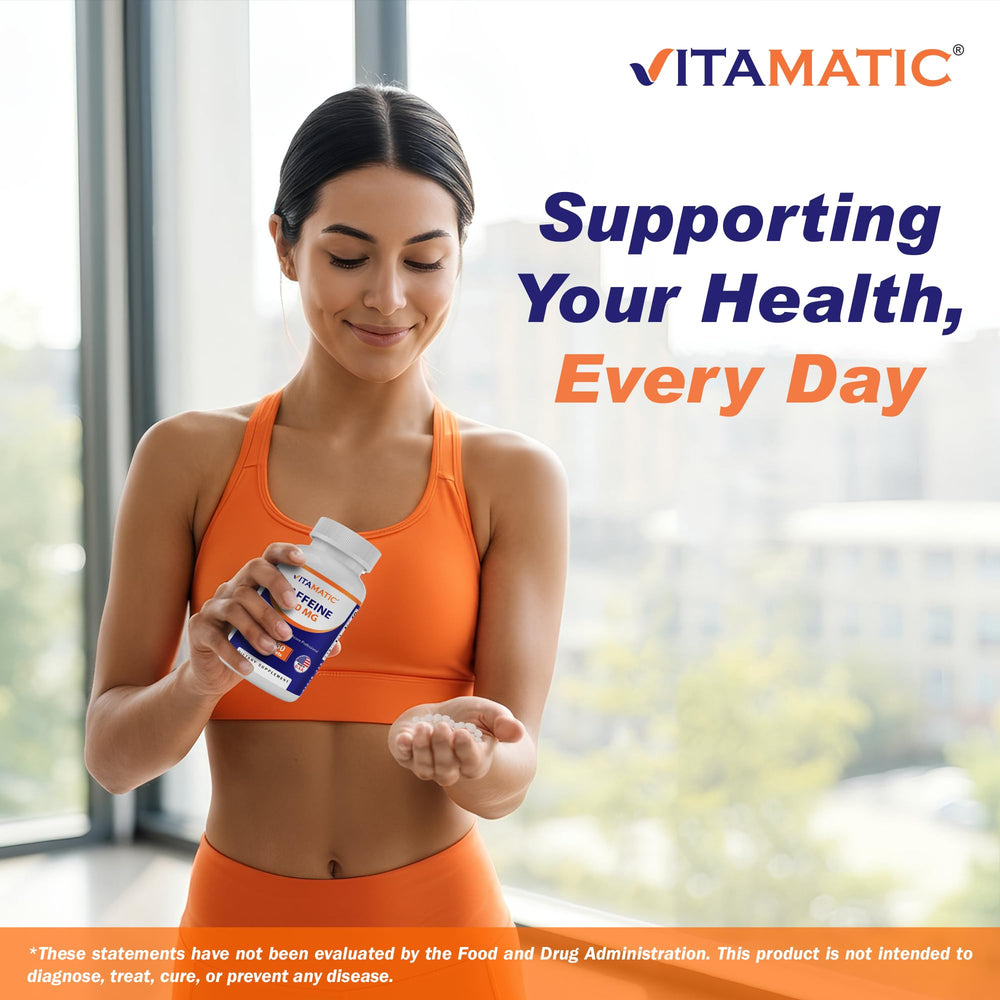 Poured Vitamatic tablets show tidy, easy-to-dispense caffeine dose.