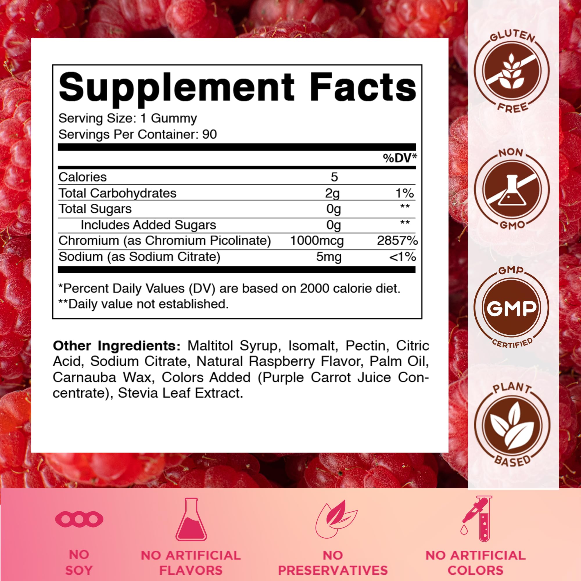 Vitamatic chromium bottle showing 1000 mcg potency for easy daily intake
