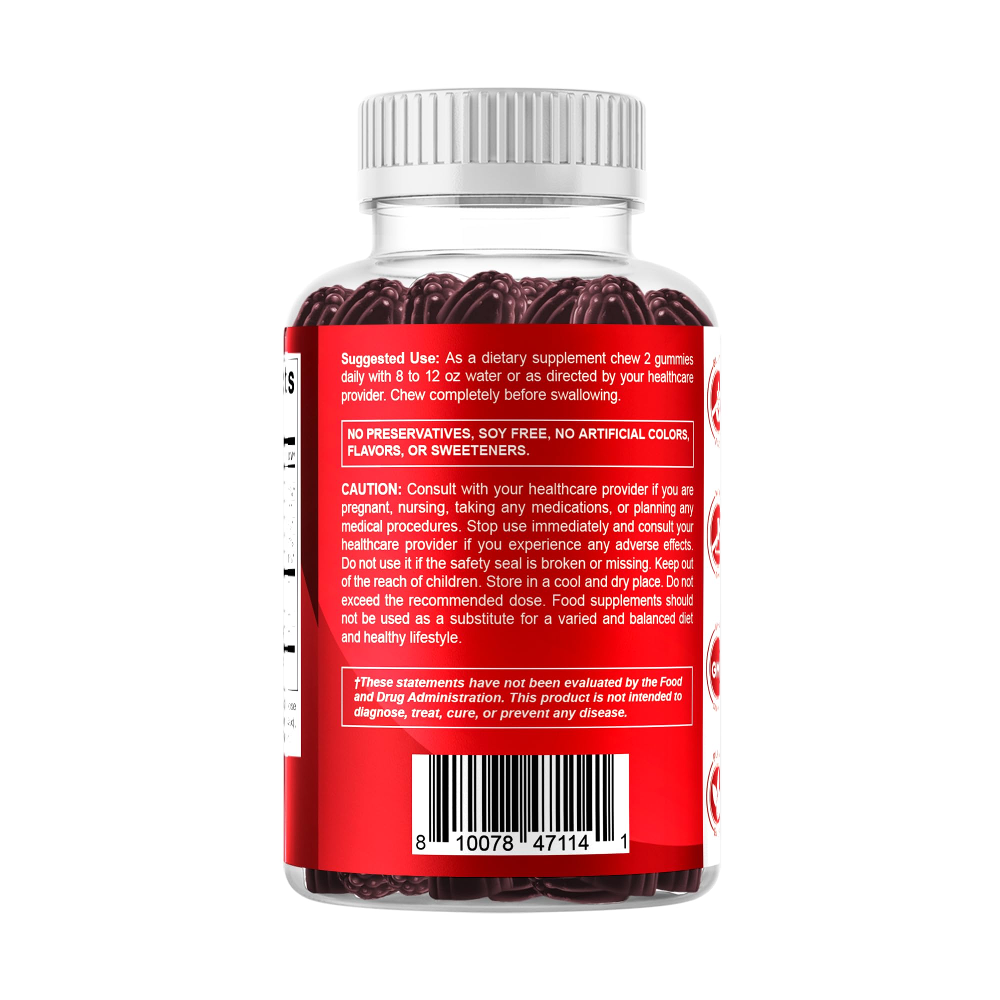 Vitamatic Cranberry Gummies recyclable packaging, eco-friendly design.