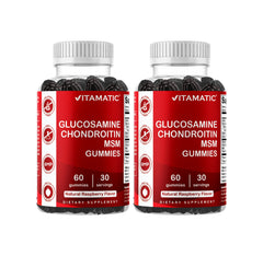 Vitamatic glucosamine chondroitin gummies jar—tasty daily joint support option.