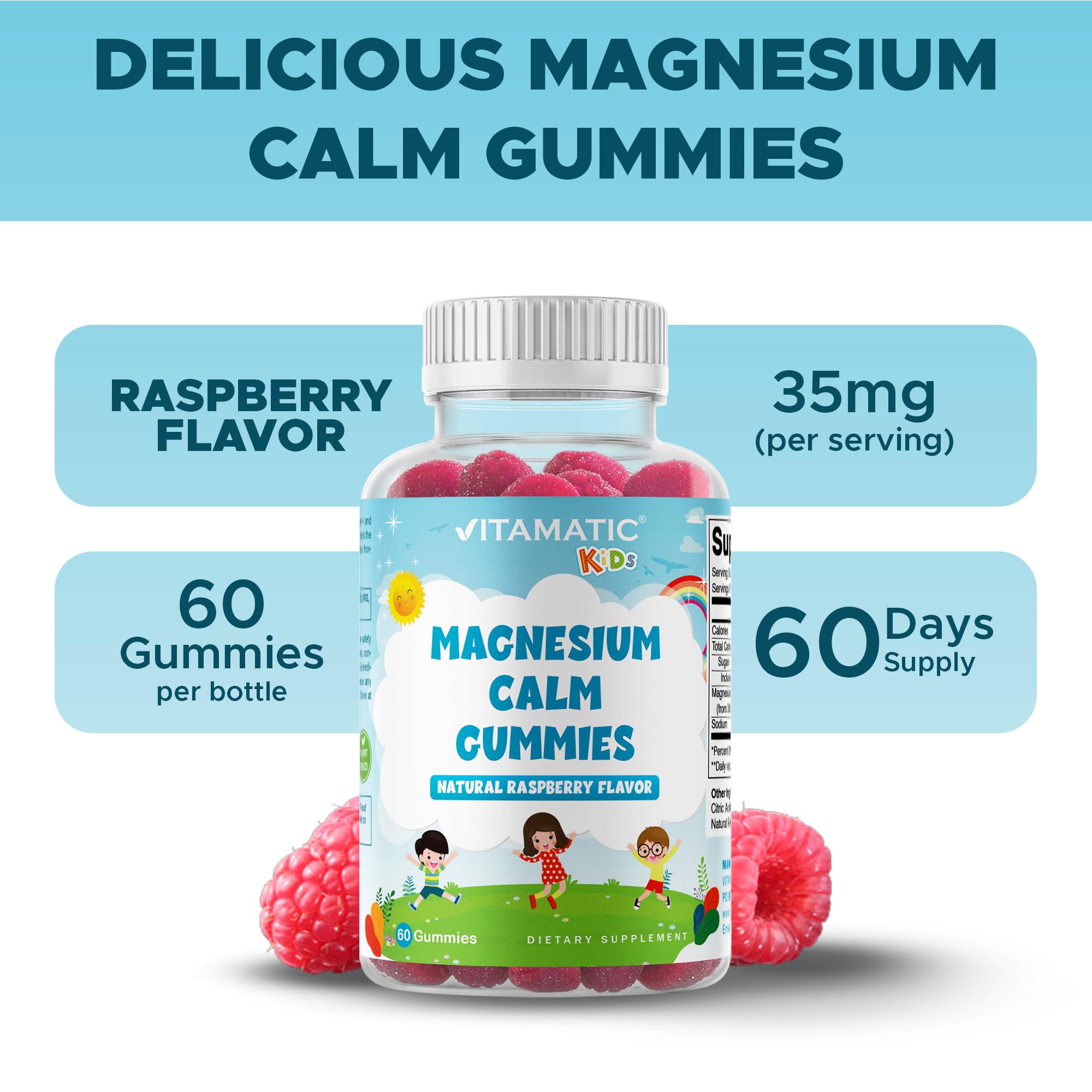 Allergen-free label on Vitamatic gummies packaging