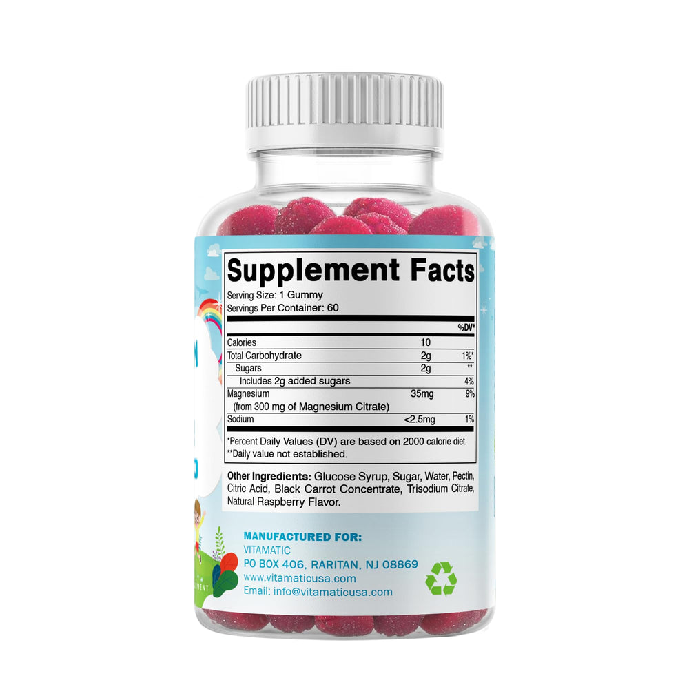 Vitamatic vegan, plant-based magnesium gummies for families