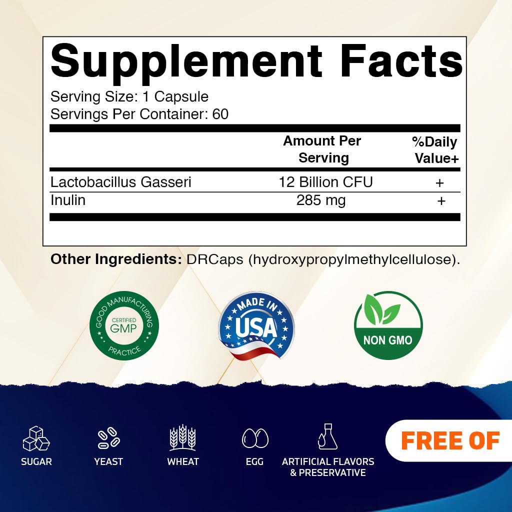 Vitamatic Lactobacillus Gasseri 12B capsules close-up for easy daily use