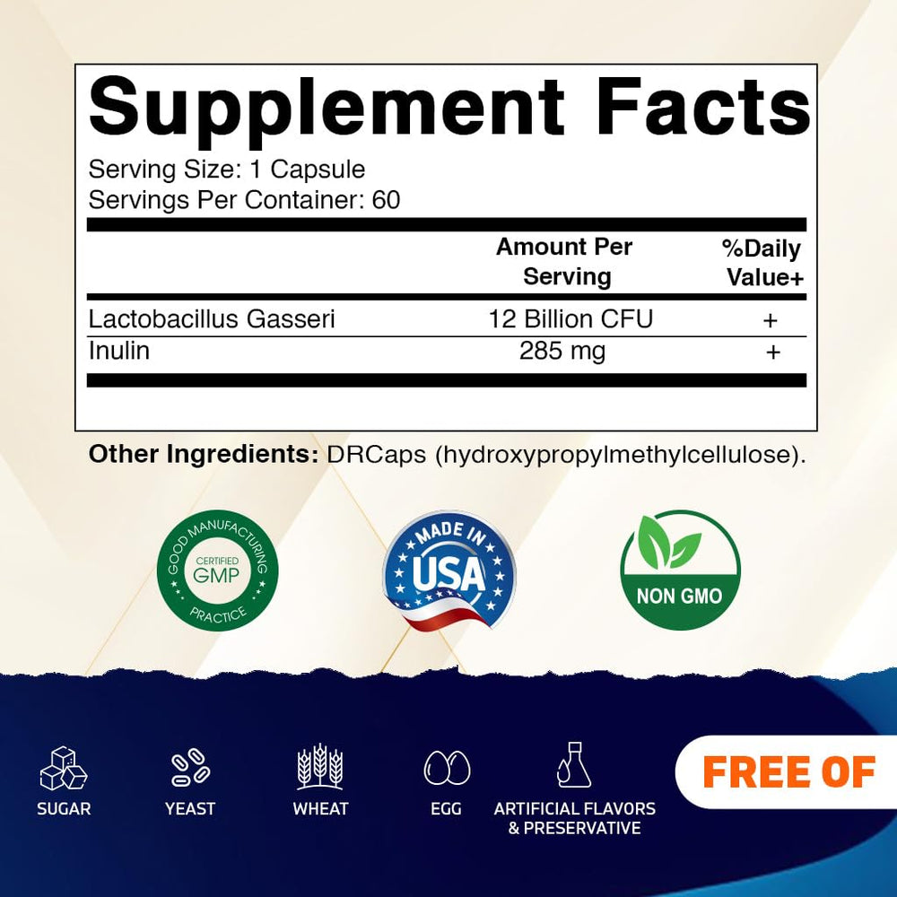 Vitamatic Lactobacillus Gasseri 12B capsules close-up for easy daily use