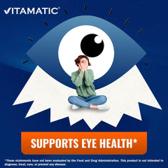 Vitamatic Lutein 40mg with Zeaxanthin 10mg label closeup with dosage information