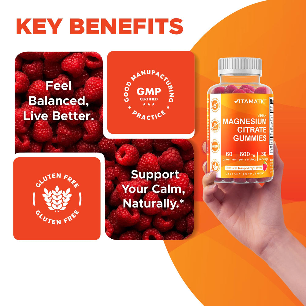 Vitamatic gummies free from starch, soy, yeast, wheat and egg.