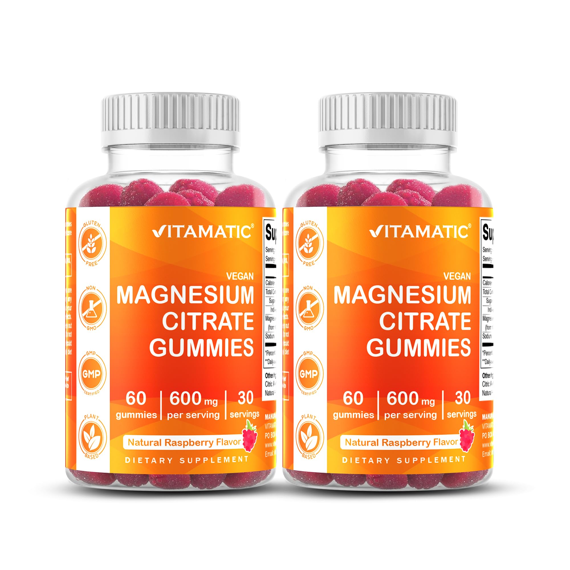 Vitamatic magnesium gummies raspberry taste for easy daily relaxation