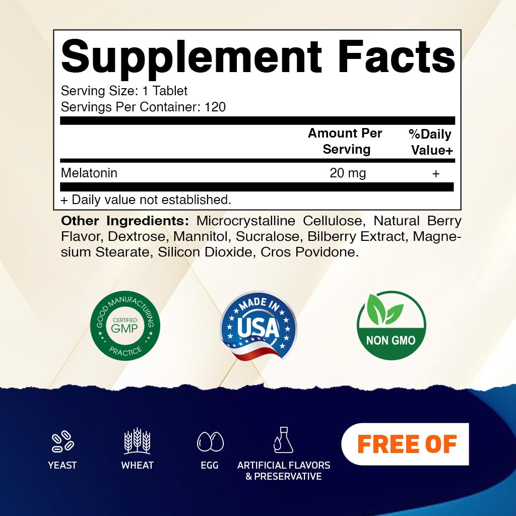 Vitamatic Melatonin fast-dissolve tablet demonstrating quick onset.