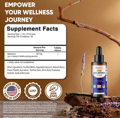 Vitamatic Melatonin natural berry flavor drops close-up demonstrating precise dosing