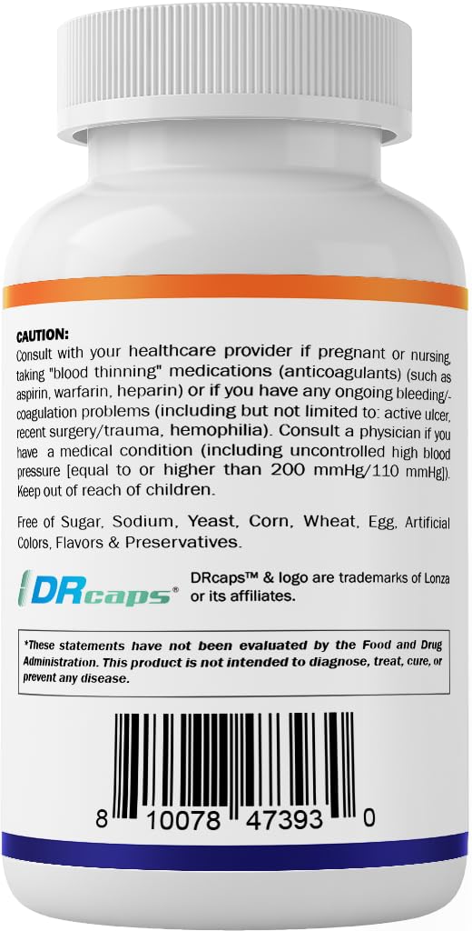 Vitamatic nattokinase packaging shows free-from-starch and common allergens.