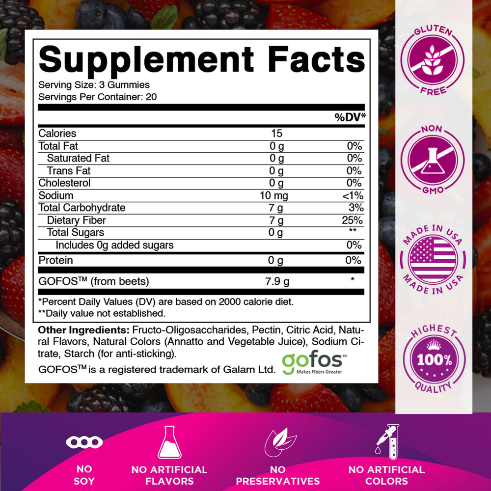Vitamatic Prebiotic Fiber Gummies 2-pack display shows an easy-to-use option for daily fiber support.