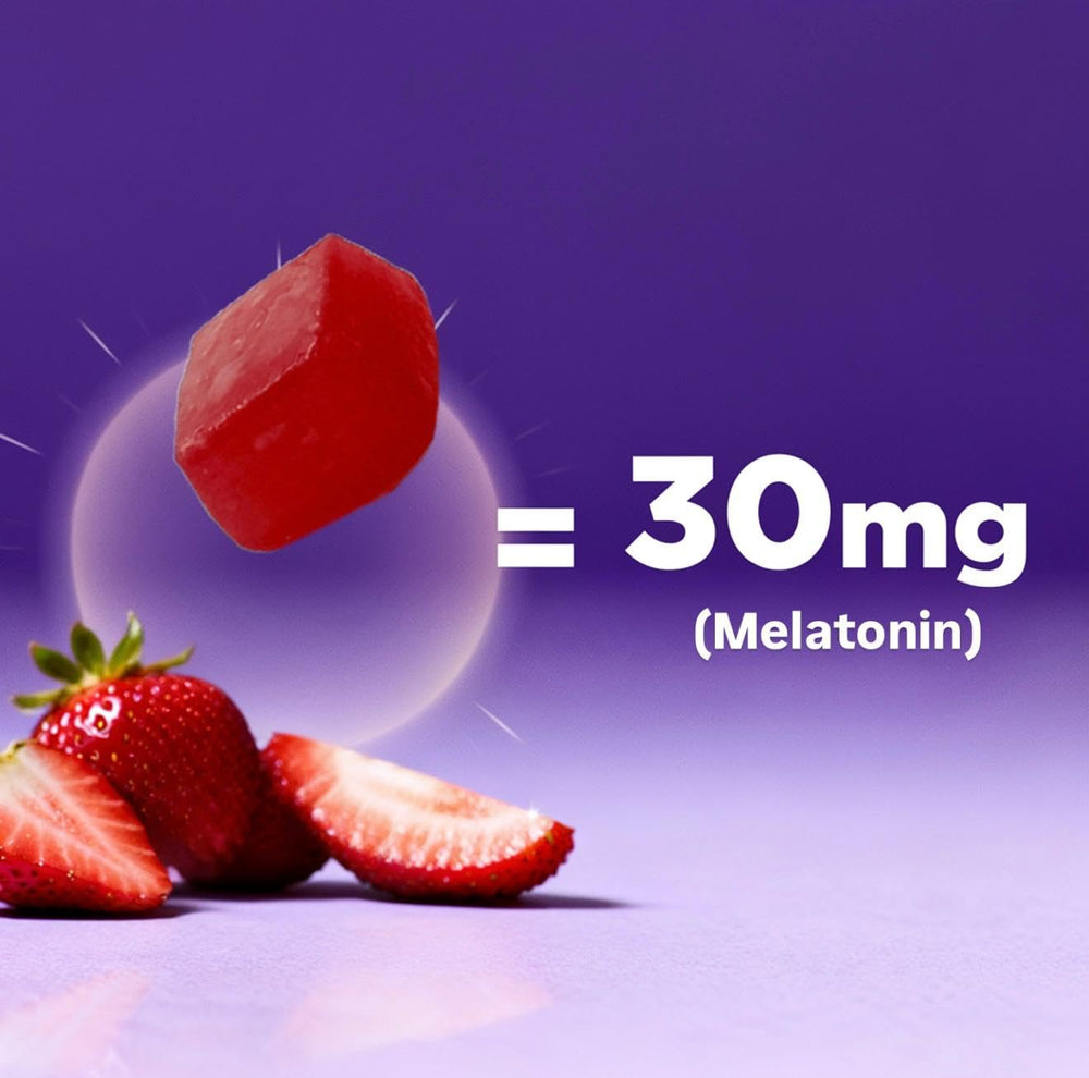 Vitamatic sugar free melatonin gummies bottle nutrition panel for transparent ingredients