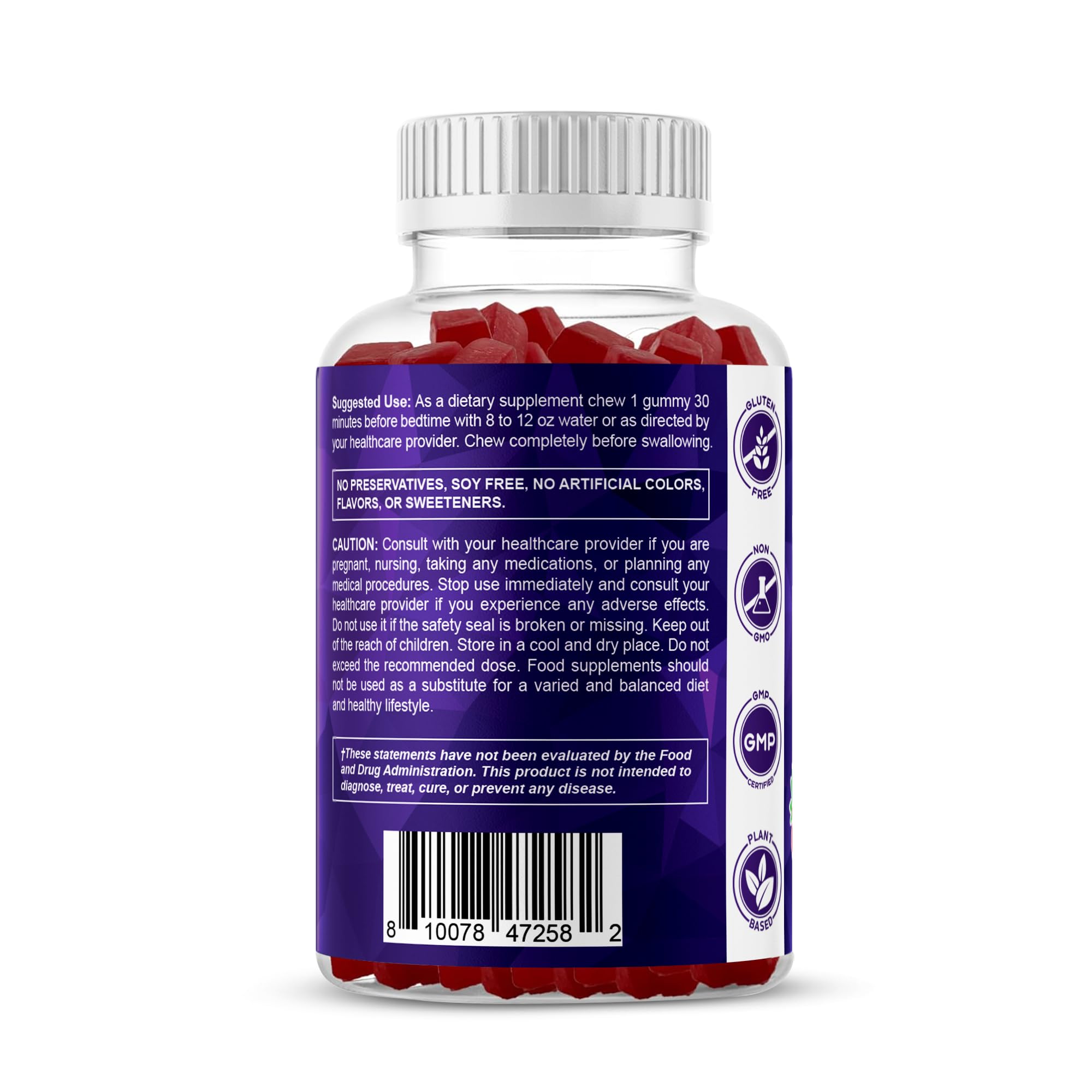 Vitamatic sugar free melatonin gummies nighttime ritual use suggested