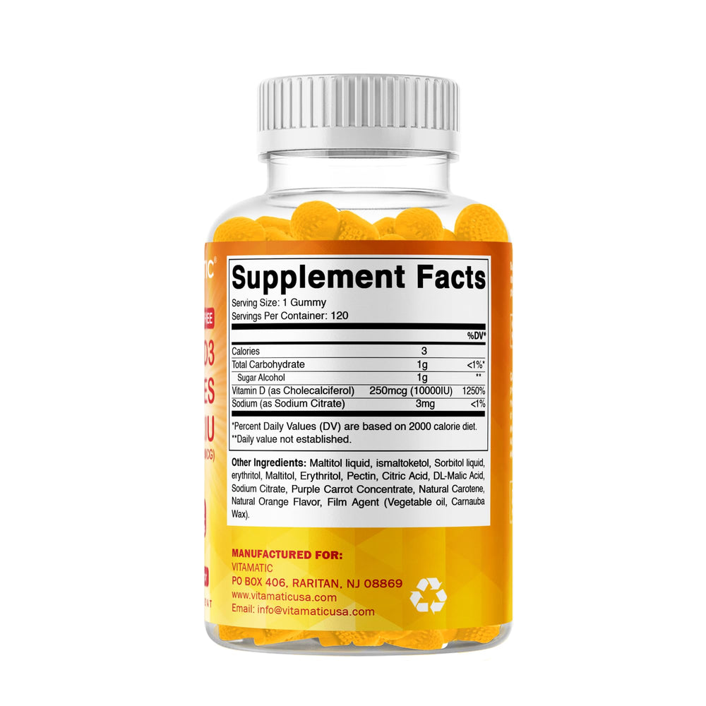 Vitamatic gummies pouring into hand during daily routine.