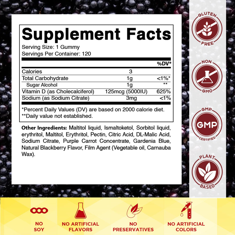 Vitamatic Sugar Free Vitamin D3 5000 IU bottle pour for easy dosing.