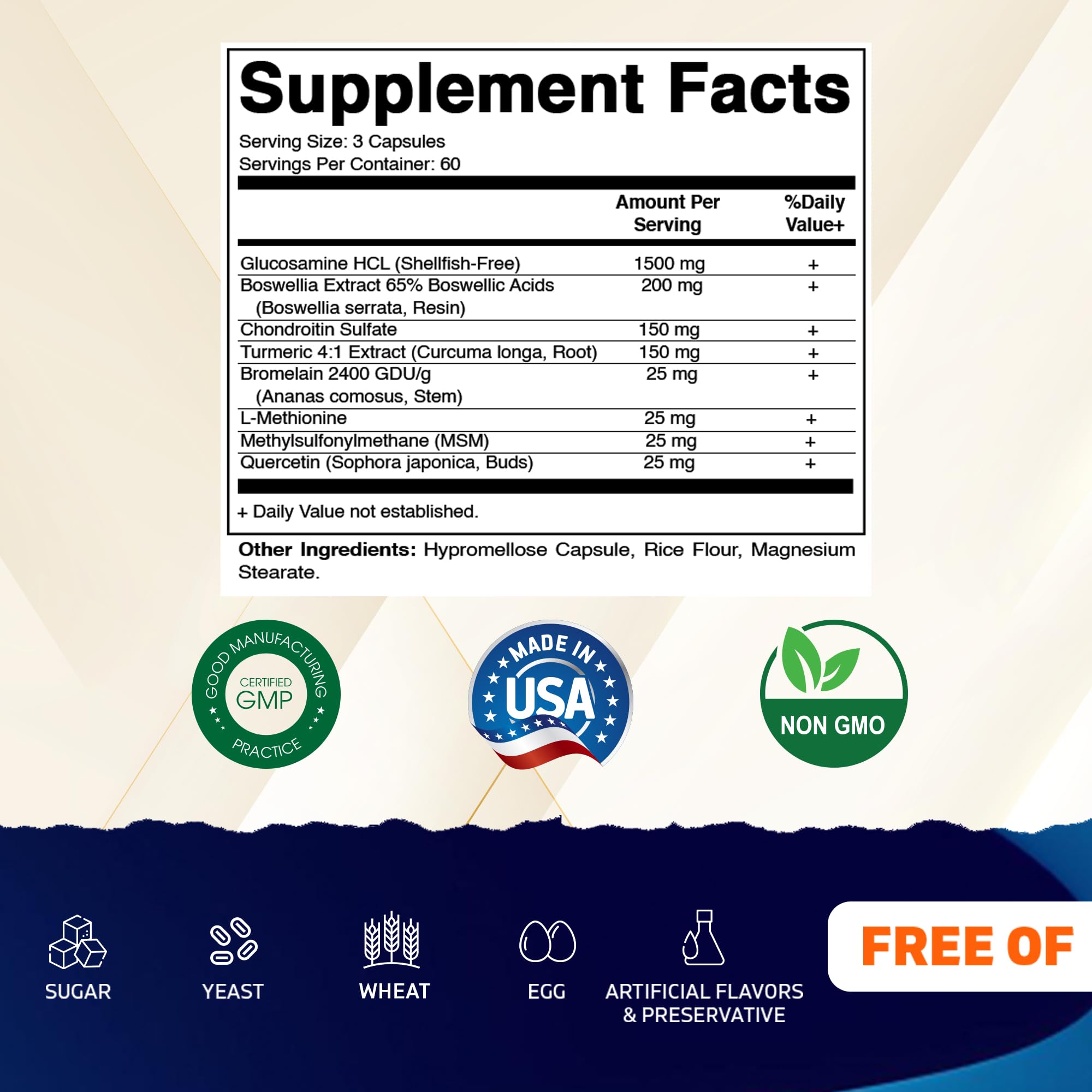 Vitamatic vegetarian capsules pack showing shellfish-free formula.