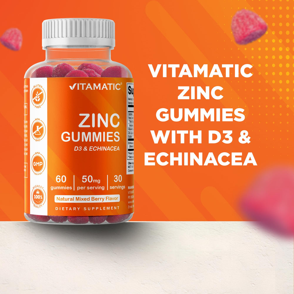 Gummy bottle with transparent cap, soft lighting on Vitamatic product