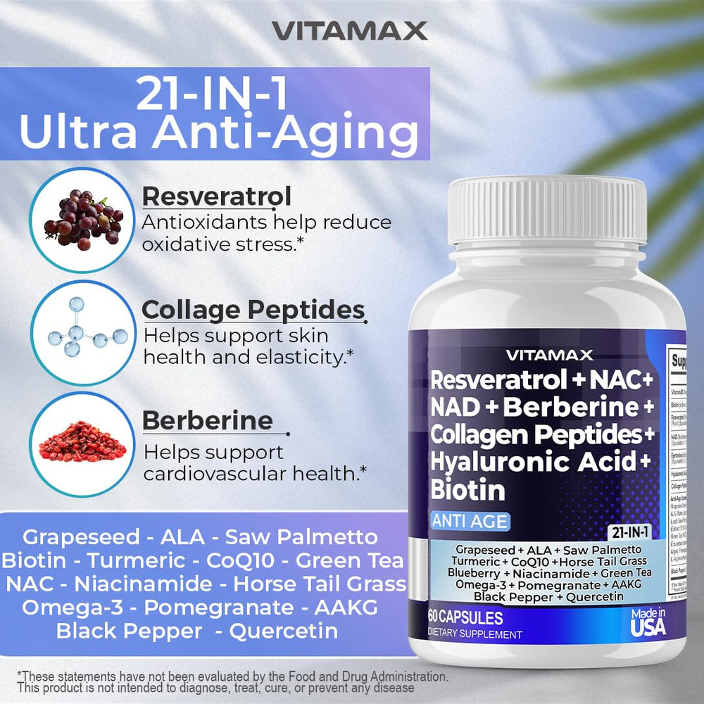 Vitamax collagen peptides image for hair, skin and nails support.
