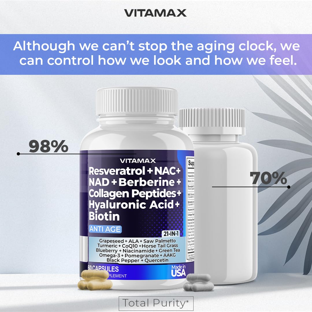 Vitamax hyaluronic acid biotin omega blend capsule closeup for hydration.