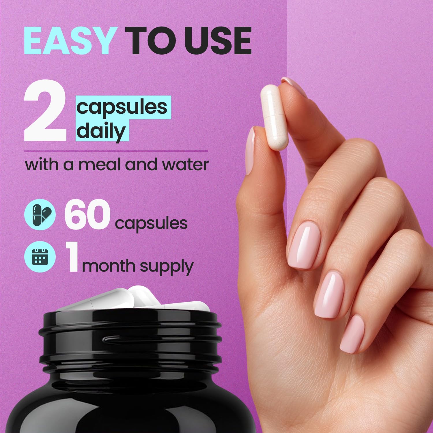 Vitamax lifestyle shot with glow for hair, skin, and nails