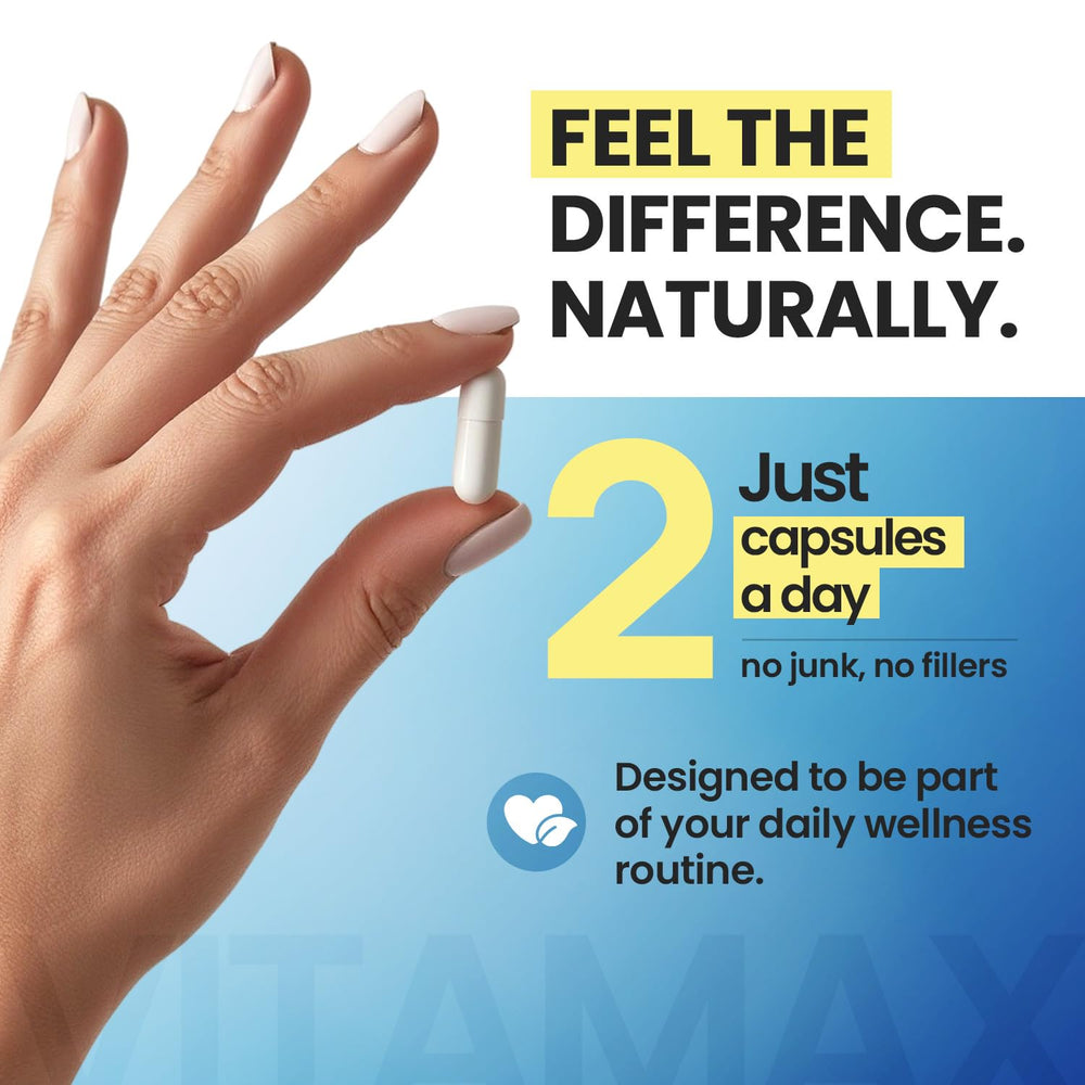 Vitamax non-GMO gluten-free label on bottle packaging.
