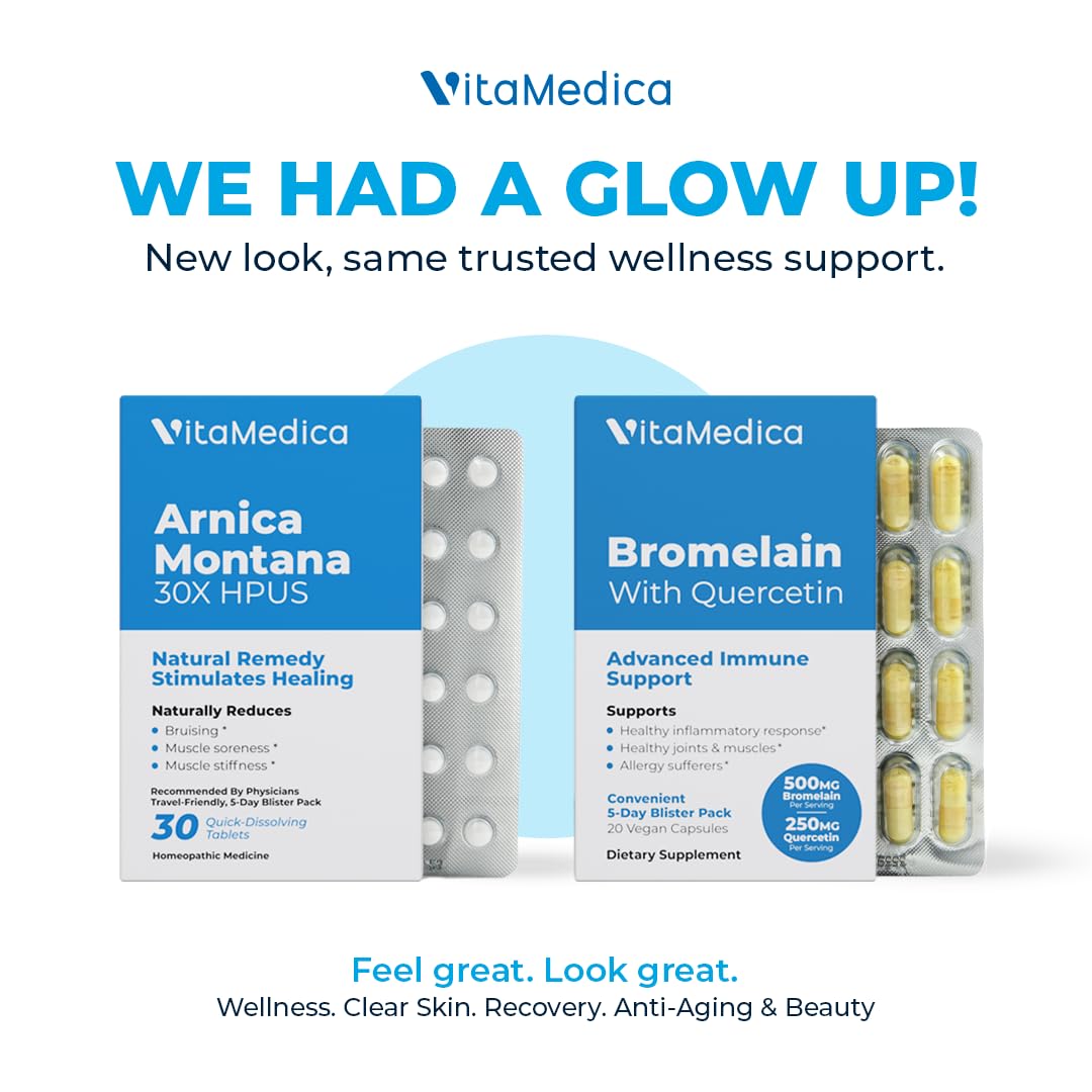 VitaMedica blister pack side view showing compact design for travel.