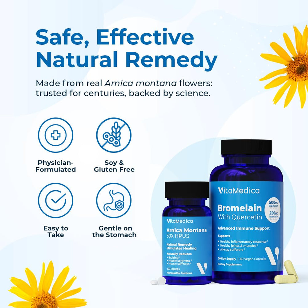 VitaMedica Arnica and Bromelain bundle with savings badge.