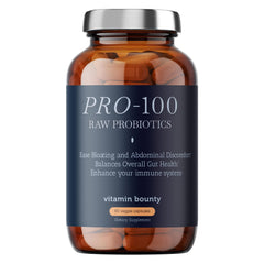 Vitamin Bounty Pro-100 probiotic bottle front view supports gut health