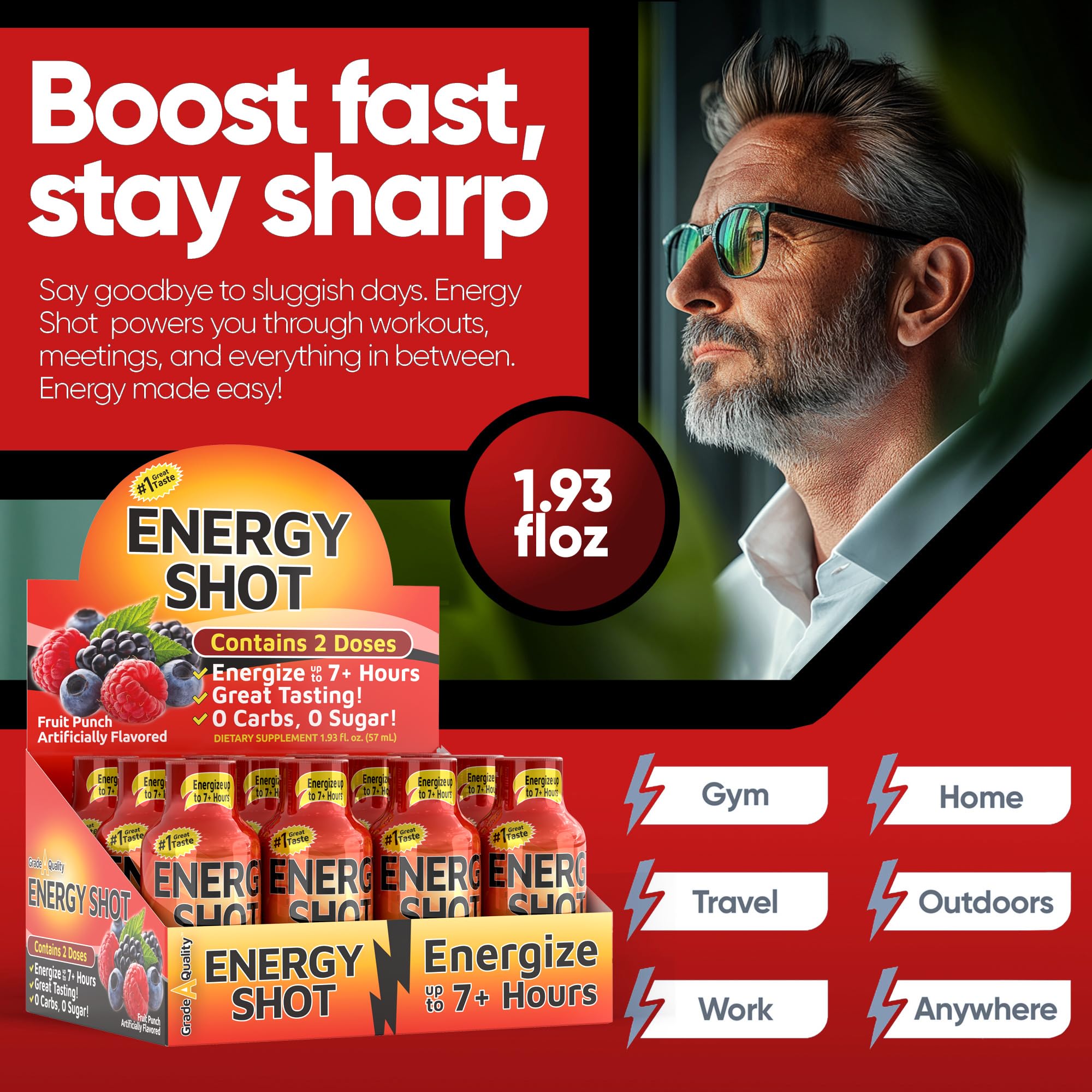 Vitamin Energy blend with leucine, theanine and CoQ10 supports focus