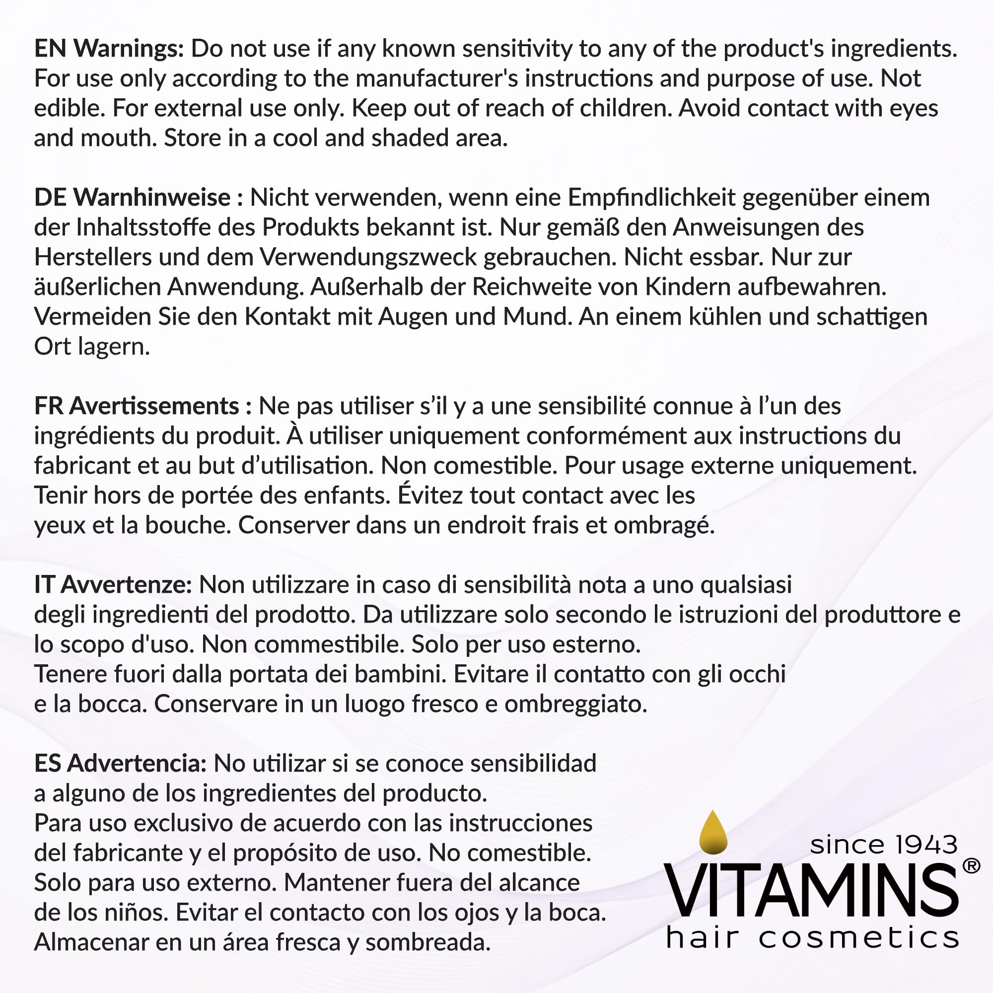 VITAMINS damage repair mask adds gloss and resilience