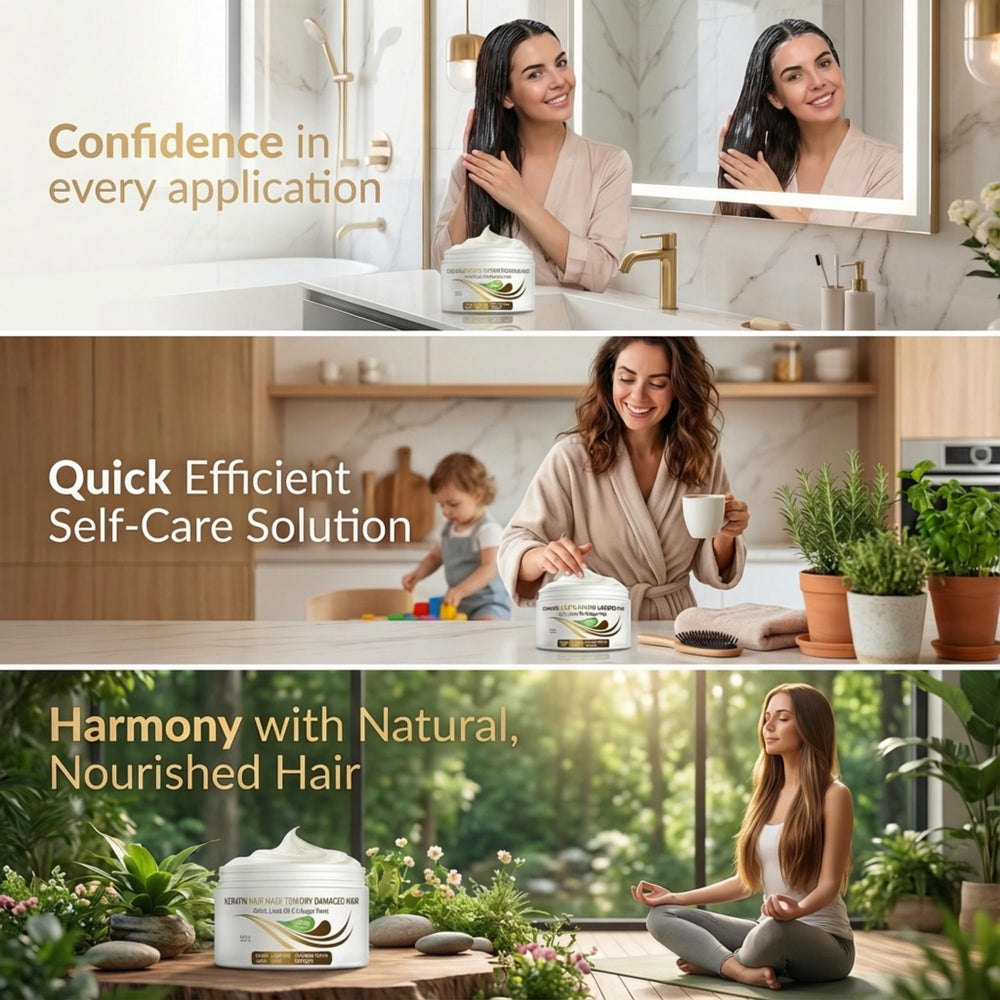 VITAMINS Keratin Mask frizz-free finish enables smoother styles.