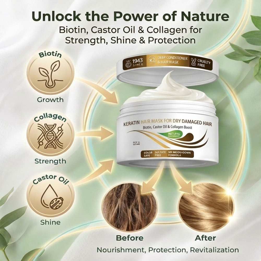 VITAMINS Hair Cosmetics Keratin Hair Mask label closeup shows rich texture and premium formulation.